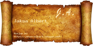 Jaksa Albert névjegykártya