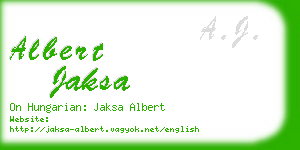 albert jaksa business card